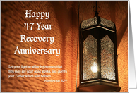 47 Year, Let your Recovery Light shine. card