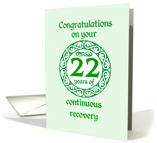 22 Year Anniversary, Green on Mint Green with a prominent number card