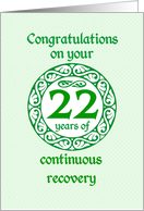 22 Year Anniversary, Green on Mint Green with a prominent number card