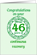 46 Year Anniversary, Green on Mint Green with a prominent number card