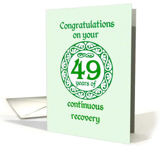 49 Year Anniversary, Green on Mint Green with a prominent number card
