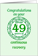 49 Year Anniversary, Green on Mint Green with a prominent number card