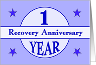 1 Year, Recovery Anniversary card