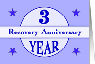 3 Year, Recovery Anniversary card