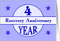 4 Year, Recovery Anniversary card