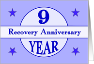 9 Year, Recovery Anniversary card