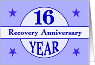 16 Year, Recovery Anniversary card