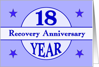 18 Year, Recovery Anniversary card