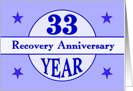 33 Year, Recovery Anniversary card