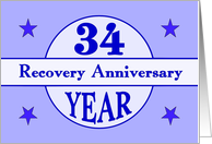 34 Year, Recovery Anniversary card