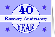 40 Year, Recovery Anniversary card