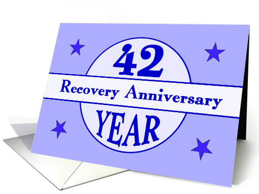 42 Year, Recovery Anniversary card (1480360)