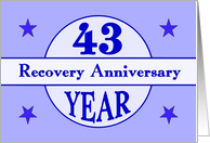 43 Year, Recovery Anniversary card