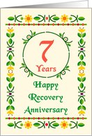 7 Years, Happy Recovery Anniversary, Art Nouveau style card