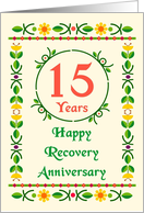 15 Years, Happy Recovery Anniversary, Art Nouveau style card
