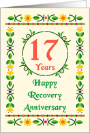 17 Years, Happy Recovery Anniversary, Art Nouveau style card