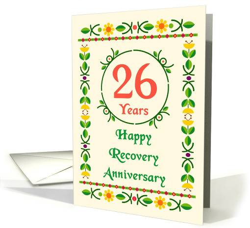 26 Years, Happy Recovery Anniversary, Art Nouveau style card (1482148)