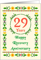 29 Years, Happy Recovery Anniversary, Art Nouveau style card