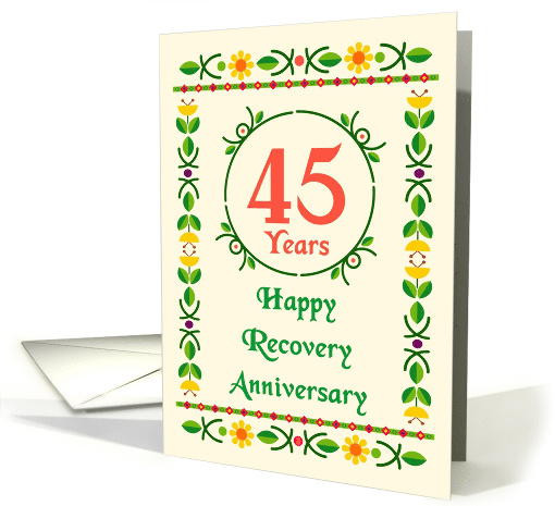45 Years, Happy Recovery Anniversary, Art Nouveau style card (1482184)