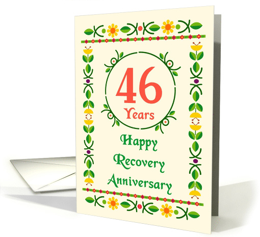 46 Years, Happy Recovery Anniversary, Art Nouveau style card (1482188)