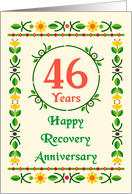 46 Years, Happy Recovery Anniversary, Art Nouveau style card