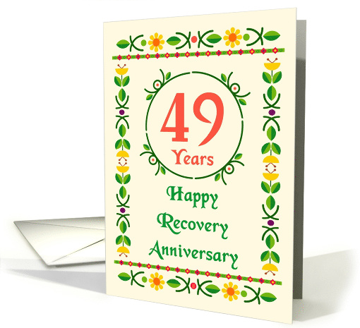 49 Years, Happy Recovery Anniversary, Art Nouveau style card (1482196)