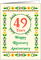49 Years, Happy Recovery Anniversary, Art Nouveau style card