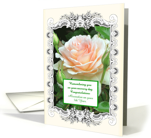 5 Years, Happy Recovery Anniversary, Remembering you card (1482216)