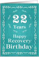 22 Years, Happy Recovery Birthday card