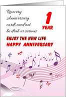 1 Year, Happy Recovery Anniversary card
