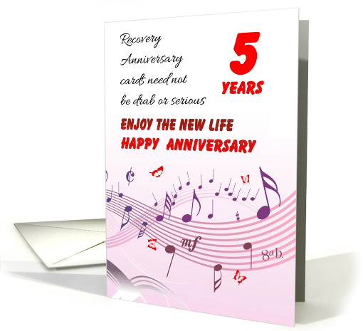 5 Years, Happy Recovery Anniversary card (1491062)