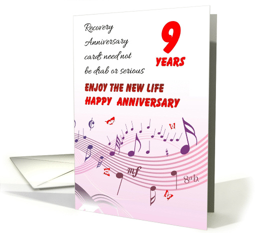9 Years, Happy Recovery Anniversary card (1491074)
