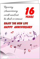 16 Years, Happy Recovery Anniversary card