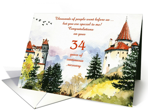 34 Years, Happy Recovery Anniversary card (1491364)