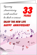 33 Years, Happy Recovery Anniversary card