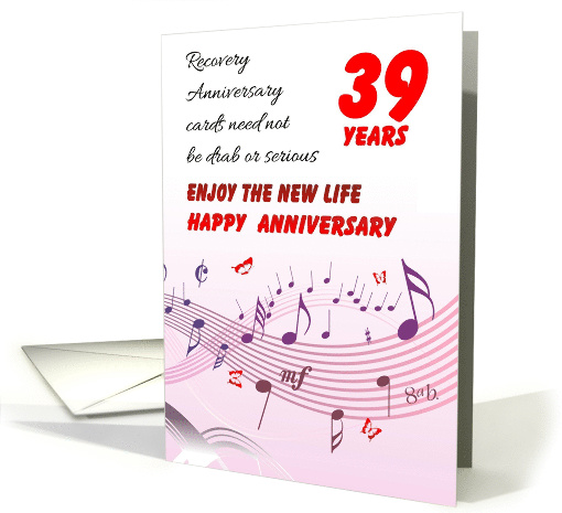 39 Years, Happy Recovery Anniversary card (1491510)