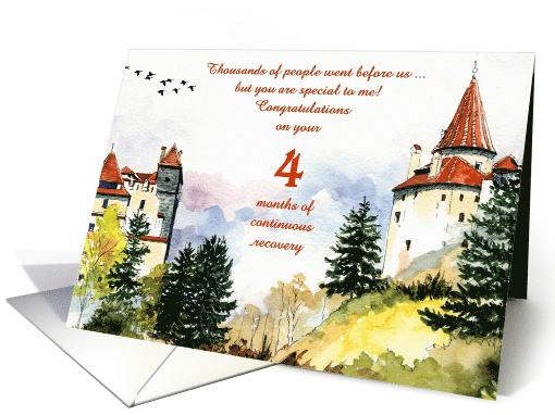 4 Months, Happy Recovery Anniversary card (1491672)