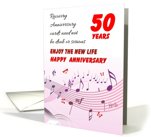 50 Years, Happy Recovery Anniversary card (1491944)