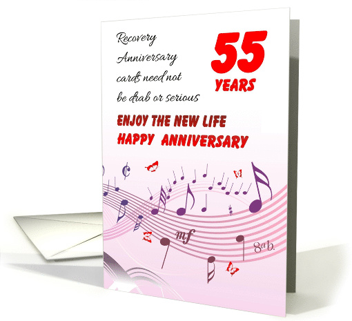 55 Years, Happy Recovery Anniversary card (1491994)
