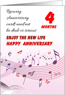 4 Months, Happy Recovery Anniversary card