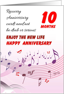 10 Months, Happy Recovery Anniversary card