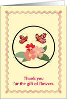 Thank you for the gift of flowers card