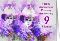 9 Months, Happy Anonymous Recovery Anniversary card