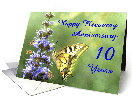 10 Years, Happy Anonymous Recovery Anniversary card (1494040)