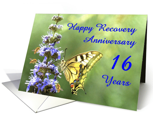 16 Years, Happy Anonymous Recovery Anniversary card (1494448)