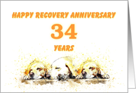 34 Years, Happy Anonymous Recovery Anniversary card