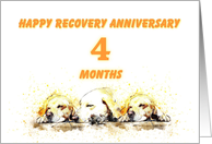 4 Months, Happy Anonymous Recovery Anniversary card