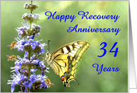 34 Years, Happy Anonymous Recovery Anniversary card