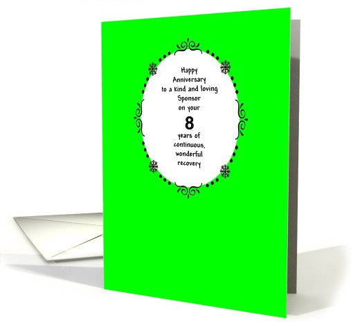 Sponsor 8 Years, Happy Recovery Anniversary card (1497490)