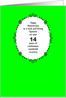 Sponsor 14 Years, Happy Recovery Anniversary card